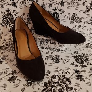 Black Suede Wedges